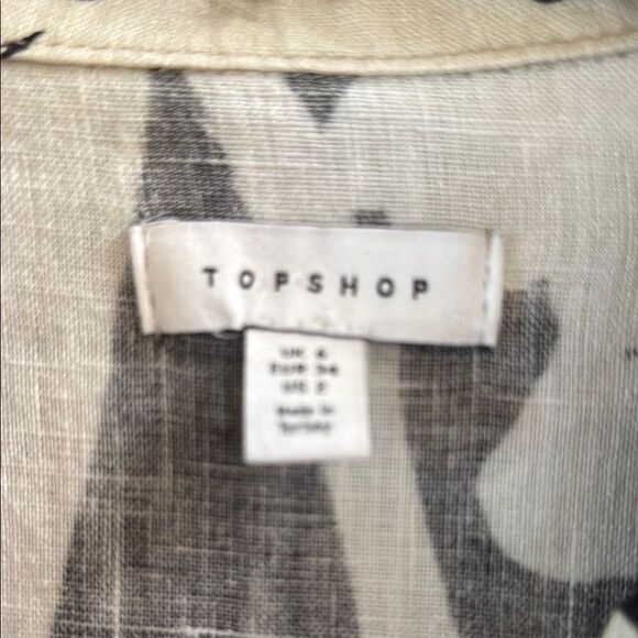 Topshop Floral Linen Resort Shirt XS - Picture 7 of 8